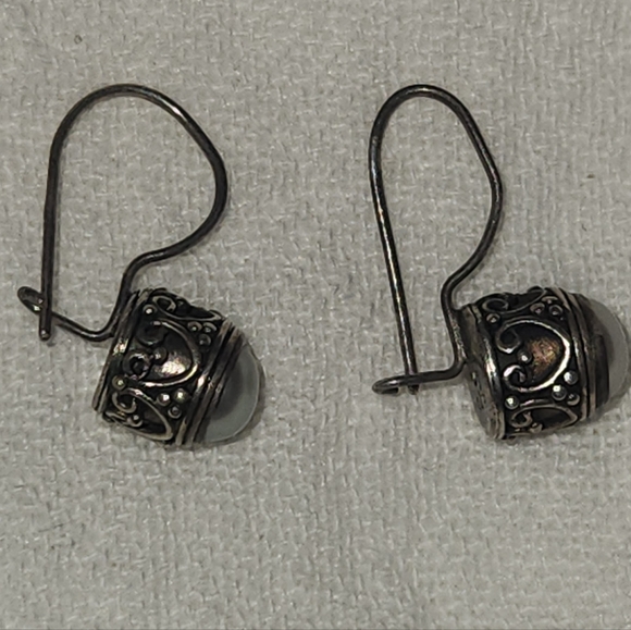 Vintage Suarti ? Sterling Silver Pearl Earrings Classic Elegant - Picture 2 of 10